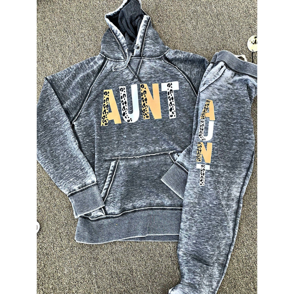 Aunt/Mama or Custom Acid Wash Softest Jogger Set (hoodie and jogger)