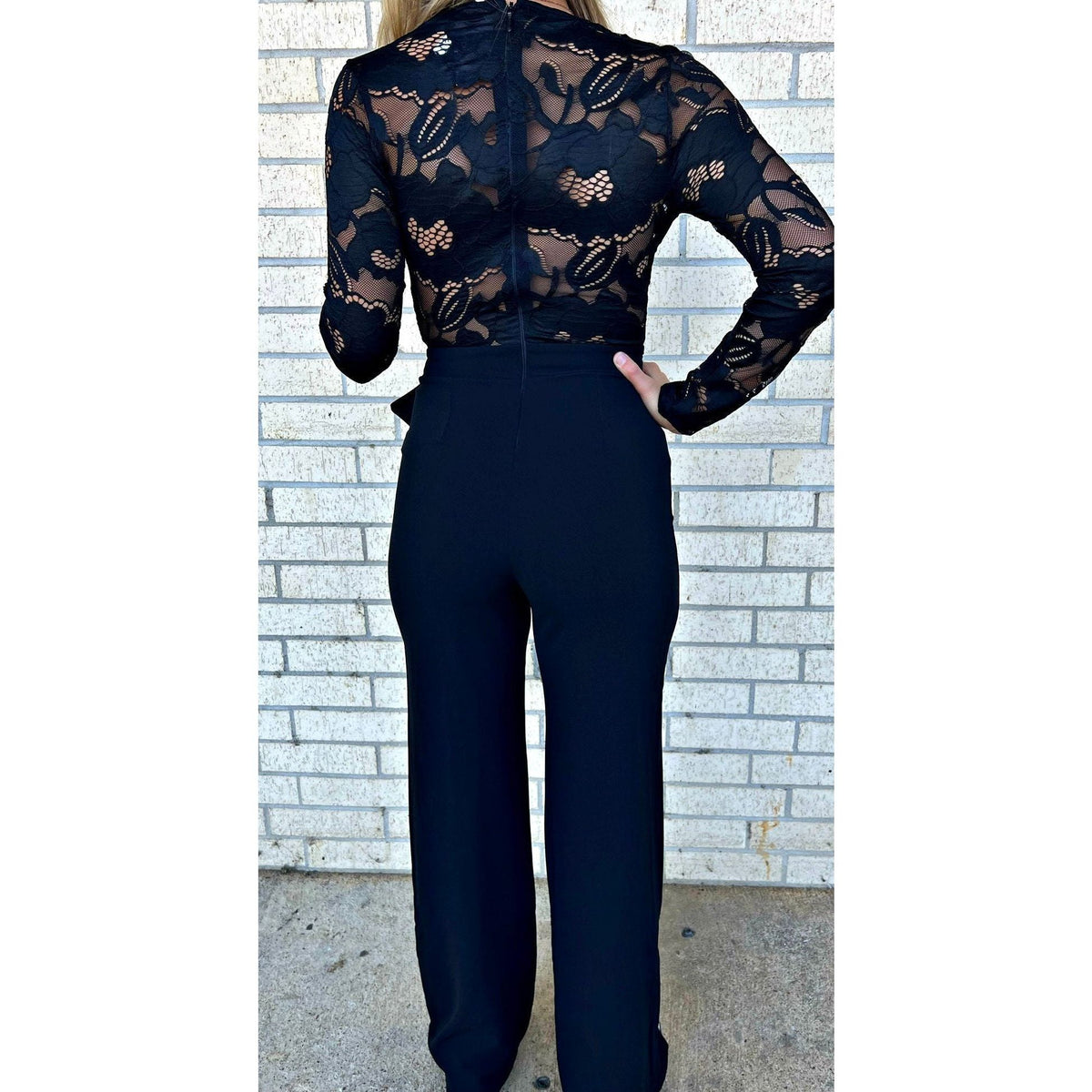 Piper Lace Black Pant Jumpsuit