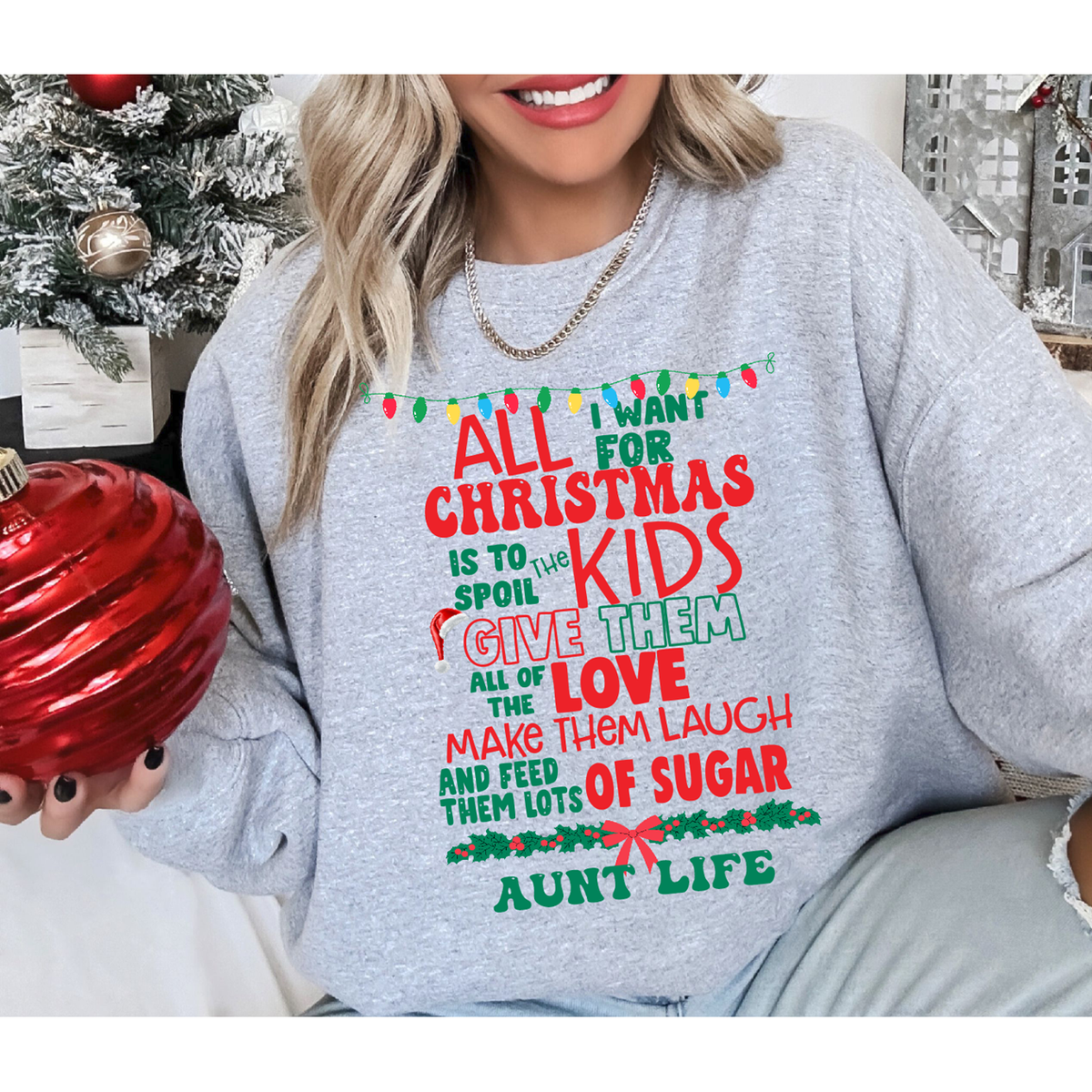Aunt life Christmas tee or Sweatshirt