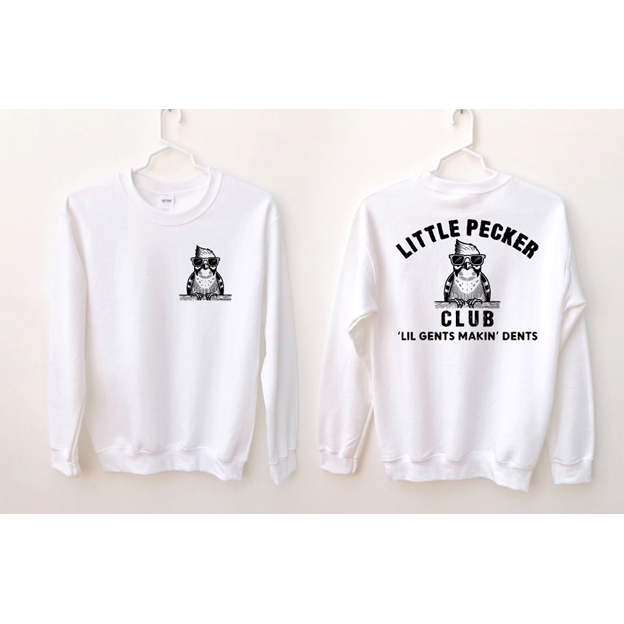 little pecker dents club tee or sweatshirt