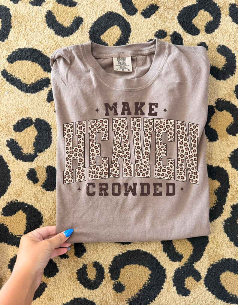 make Heaven crowded leopard tee or sweatshirt