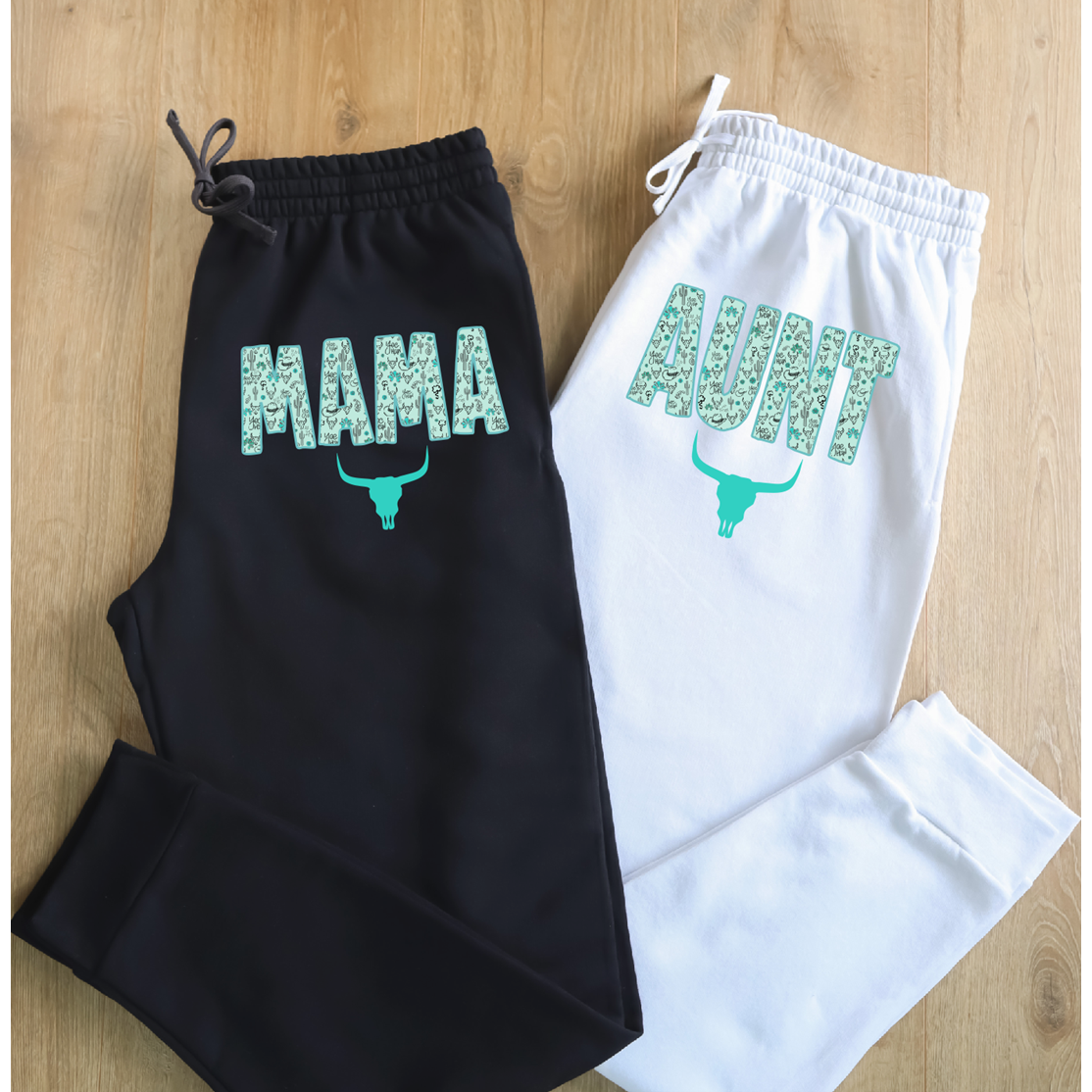 Teal Western Aunt/mom/CUSTOM Joggers