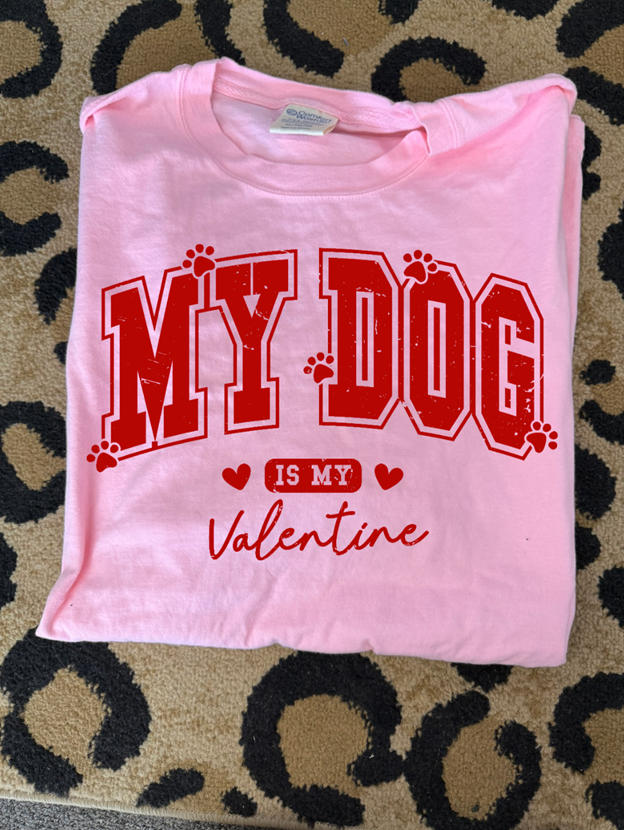 My Dog is my Valentine Tee or  sweatshirt