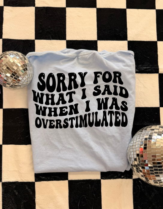 sorry for what i said when I was overstimulated tee or sweatshirt