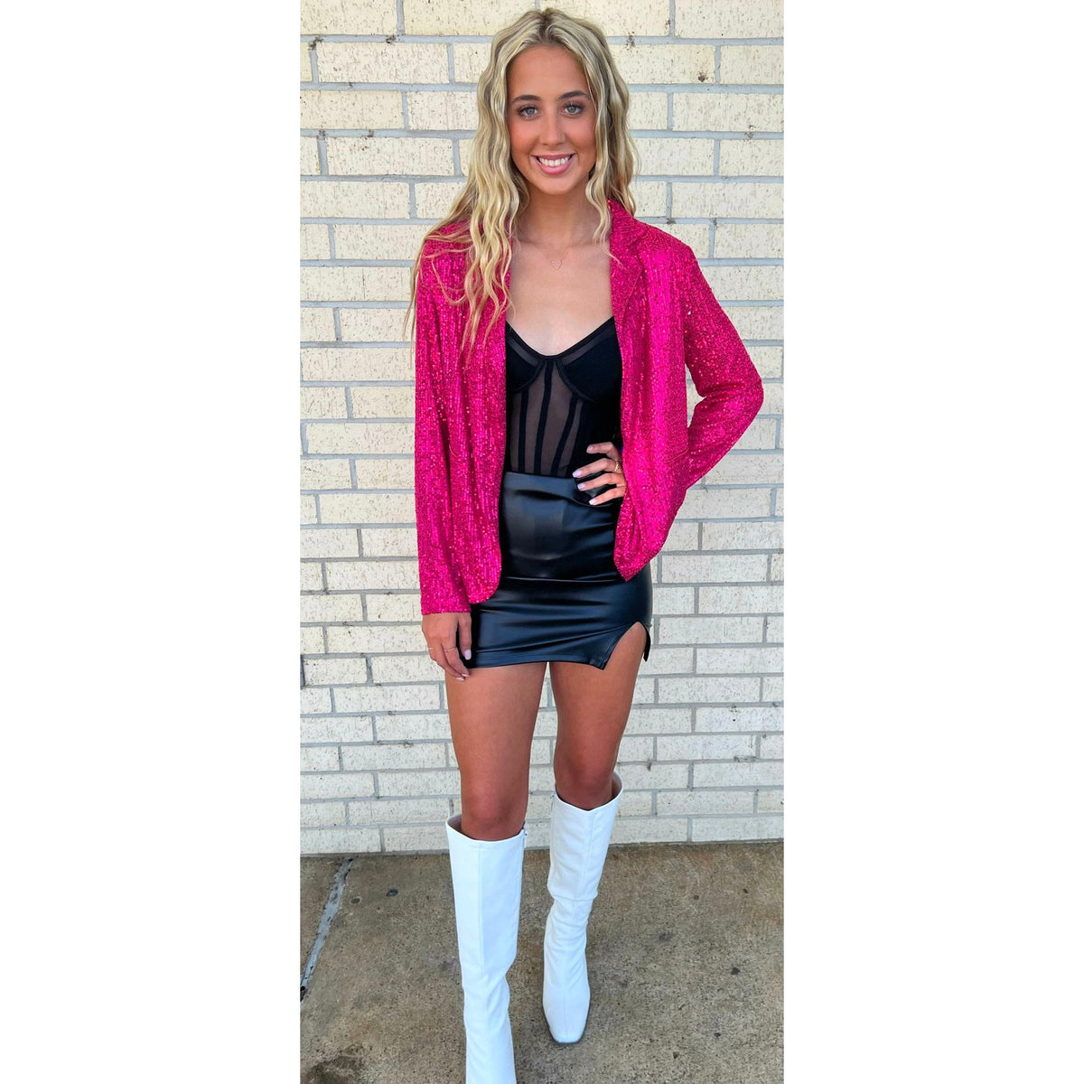 Posh Pink Sequin Blazer