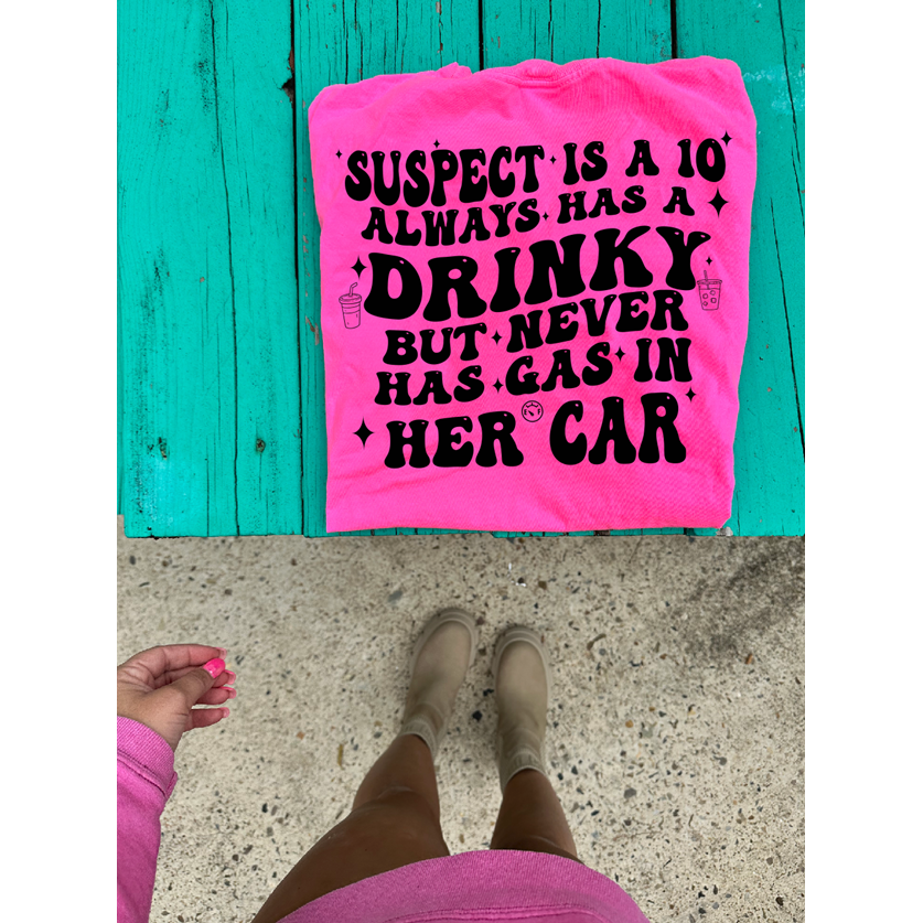 Suspect drinky gas tee or sweatshirt