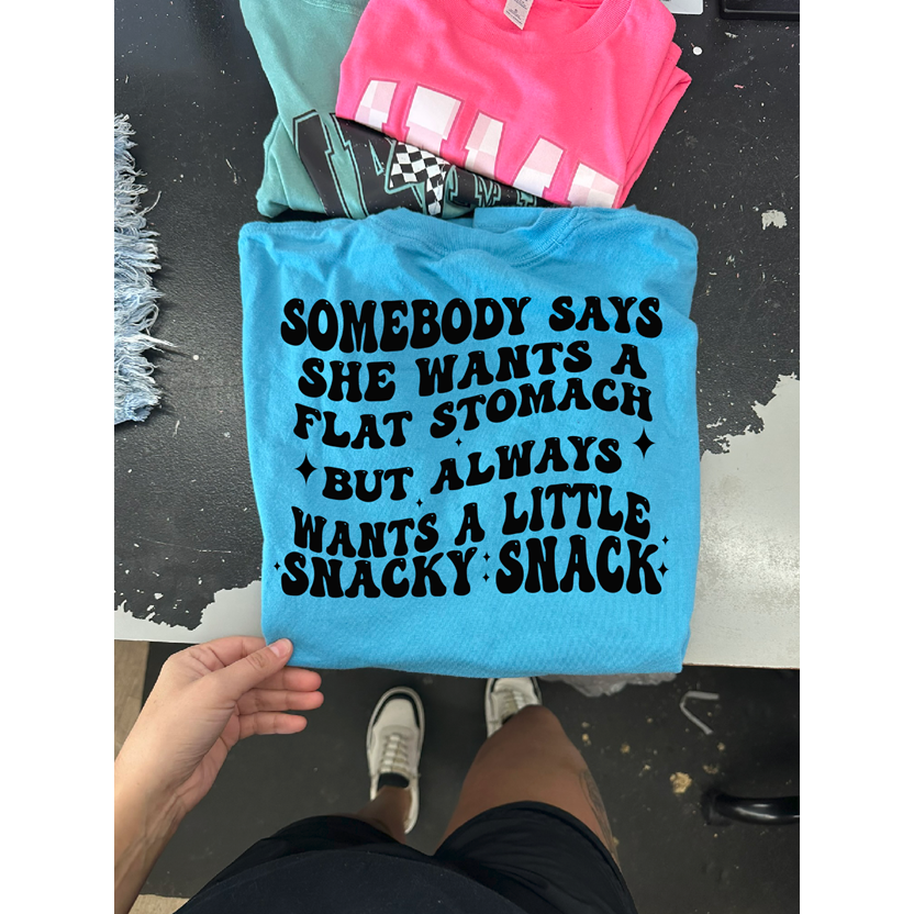 Flat Stomach snacky snack tee or sweatshirt