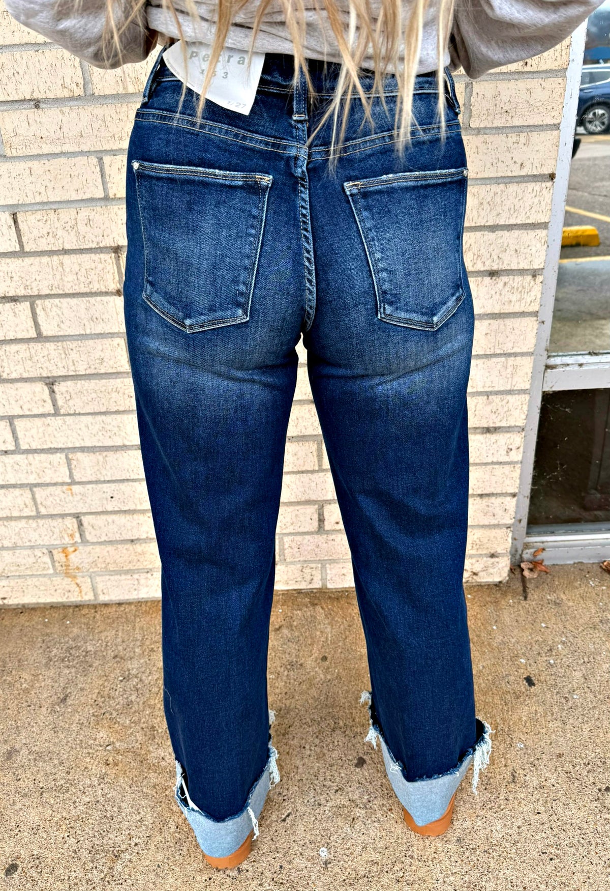 Wide Leg Cuffed Petrah denim jean