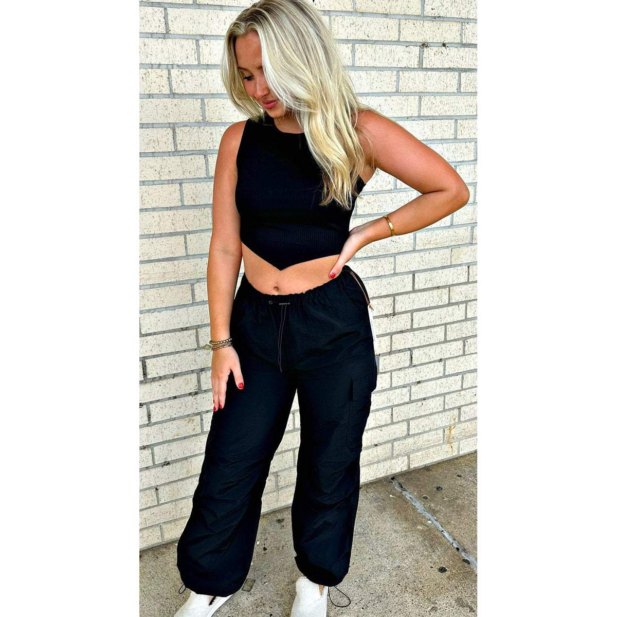 Loose Fit Parachute Cargo Pants