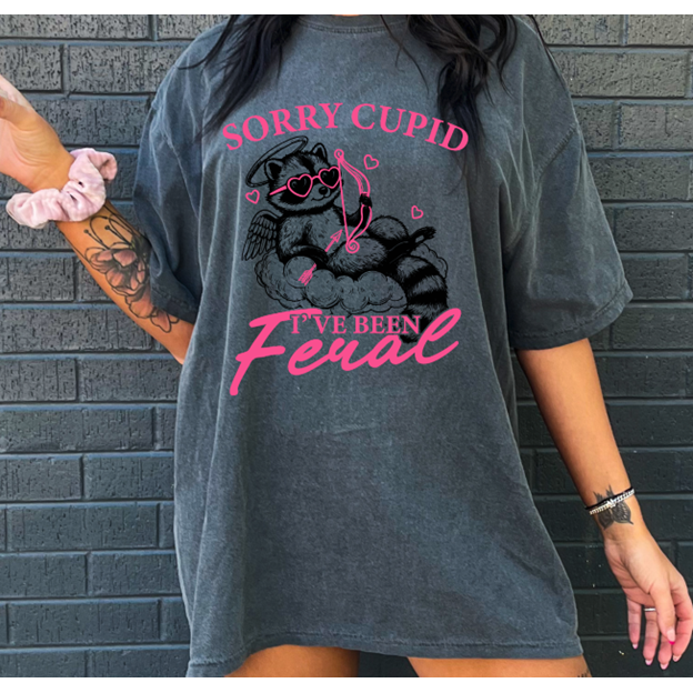 Sorry cupid Racoon Feral Valentine Tee  or Sweatshirt