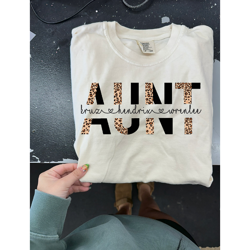 Aunt Black and Leopard Custom Sweatshirt, Hoodie or Tee