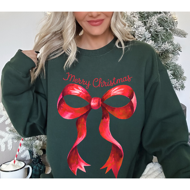 Bow Merry Christmas Tee or Sweatshirt