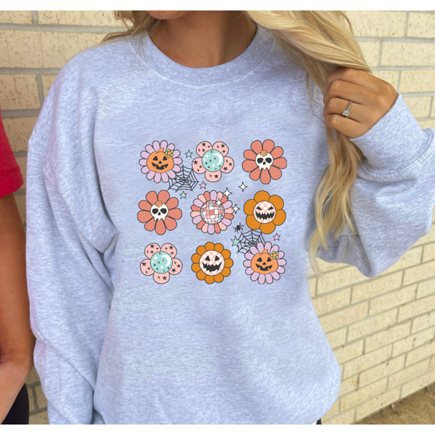Groovy Halloween Pumpkin Smiles tee or sweatshirt