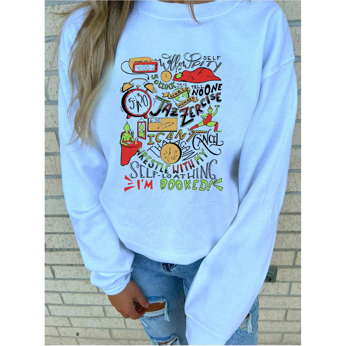 Green Guy Timeline Christmas Crewneck Sweatshirt