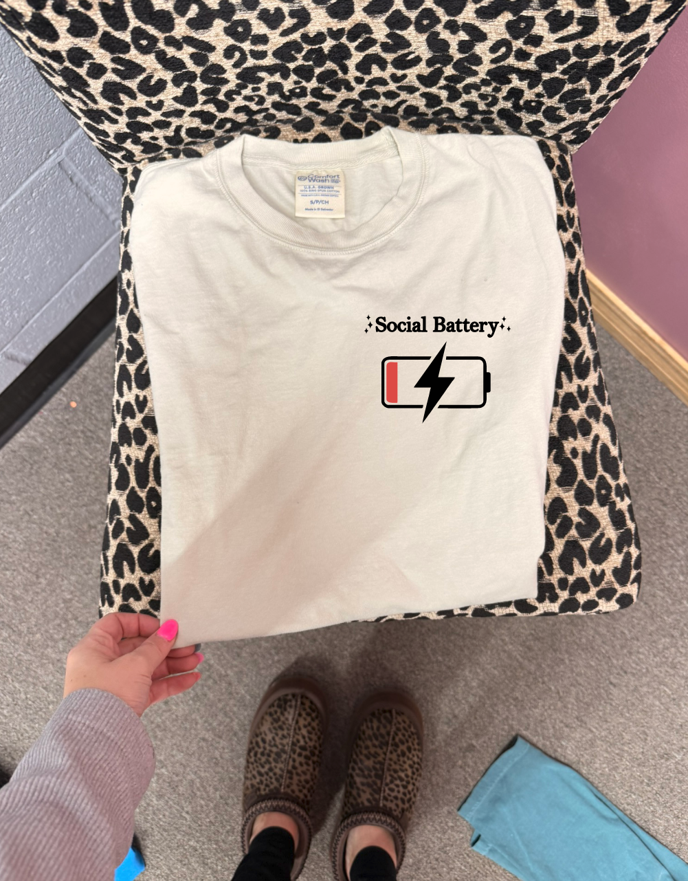 social battery tank, tee or sweatshirt