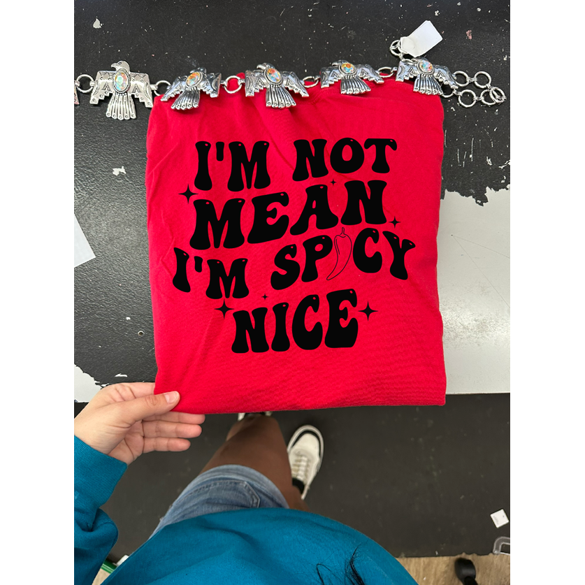 I&#39;m not mean Spicy Nice tee or sweatshirt