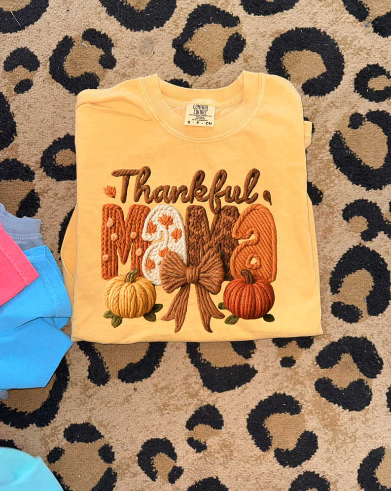 thankful mama thanksgiving tee or sweatshirt