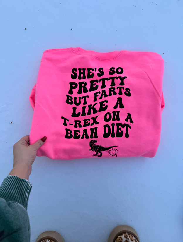 She's so pretty but she farts like a t-rex on a bean diet tee or sweatshirt