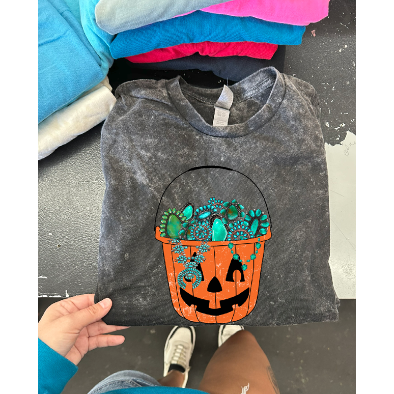 Pumpkin Turquoise Jewelry Halloween Tee or sweatshirt