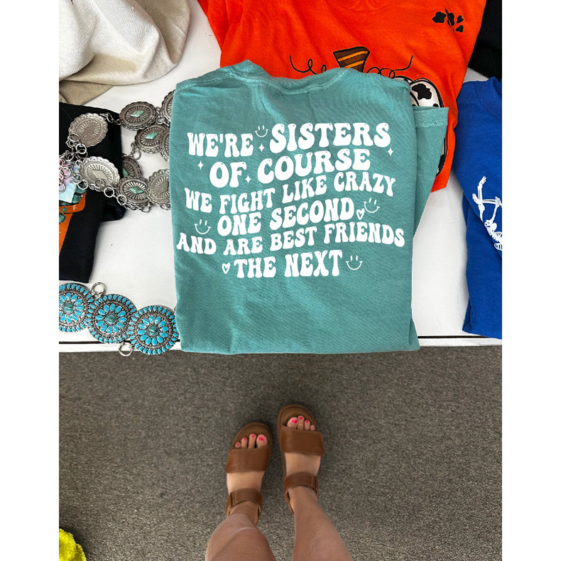 we&#39;re sisters tee or sweatshirt