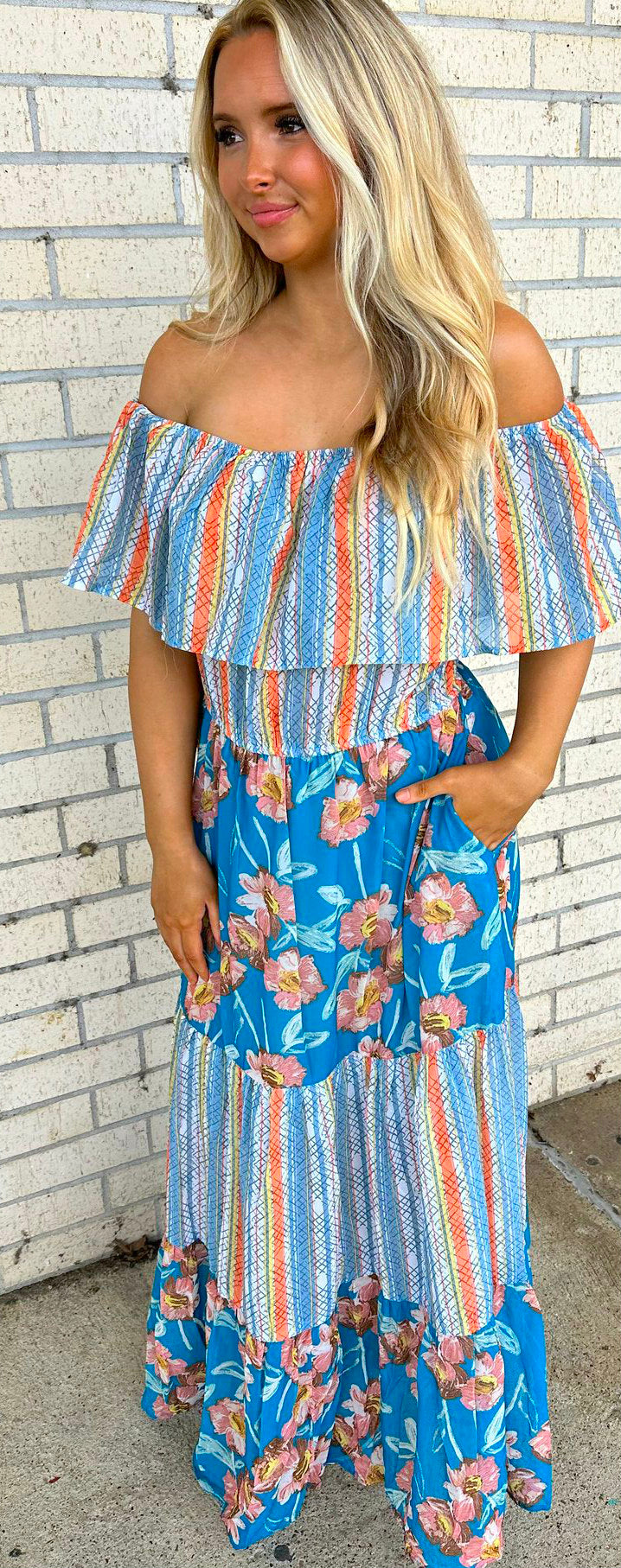 Boho Spring  Vibes Maxi Dress