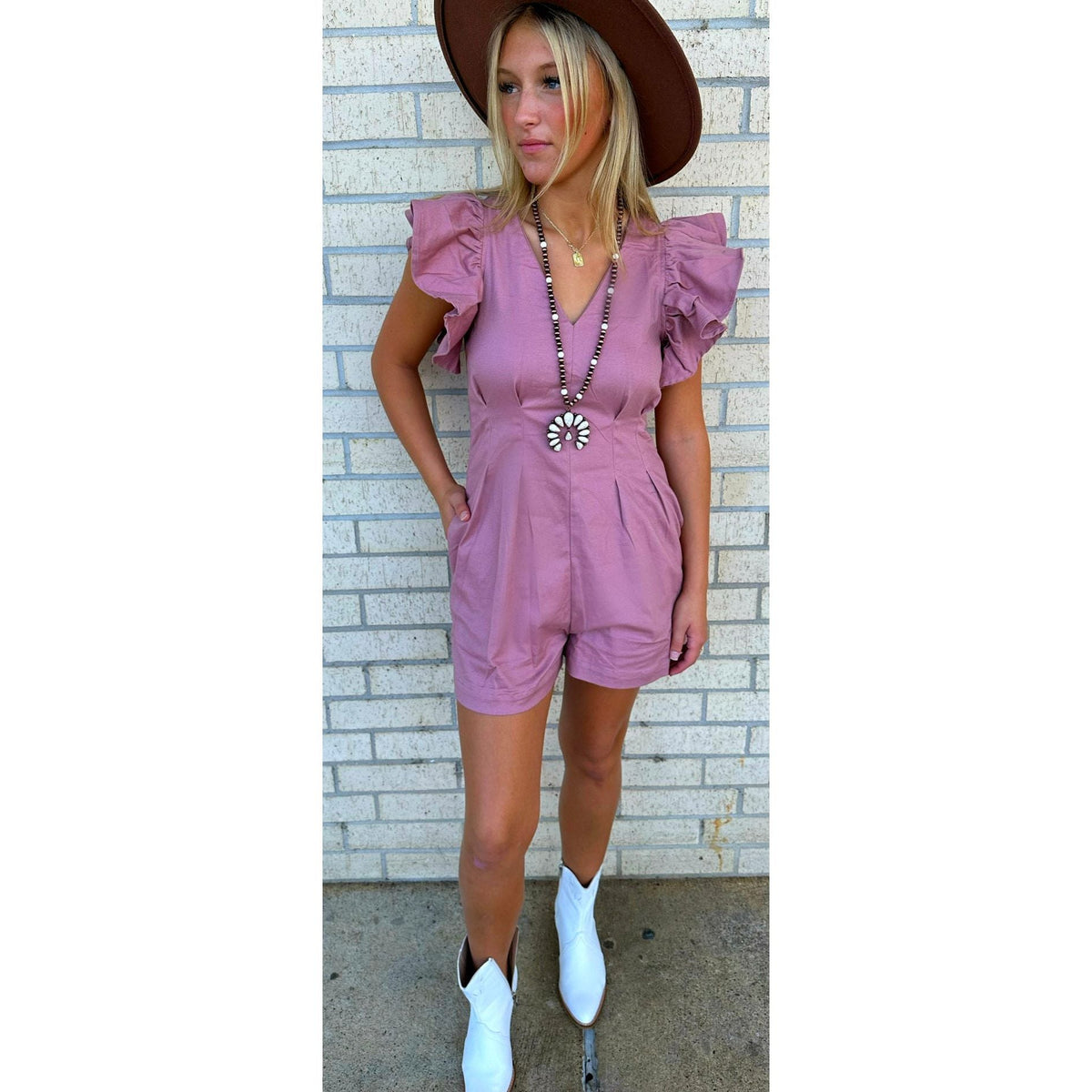 Spring on Dusty Mauve Romper