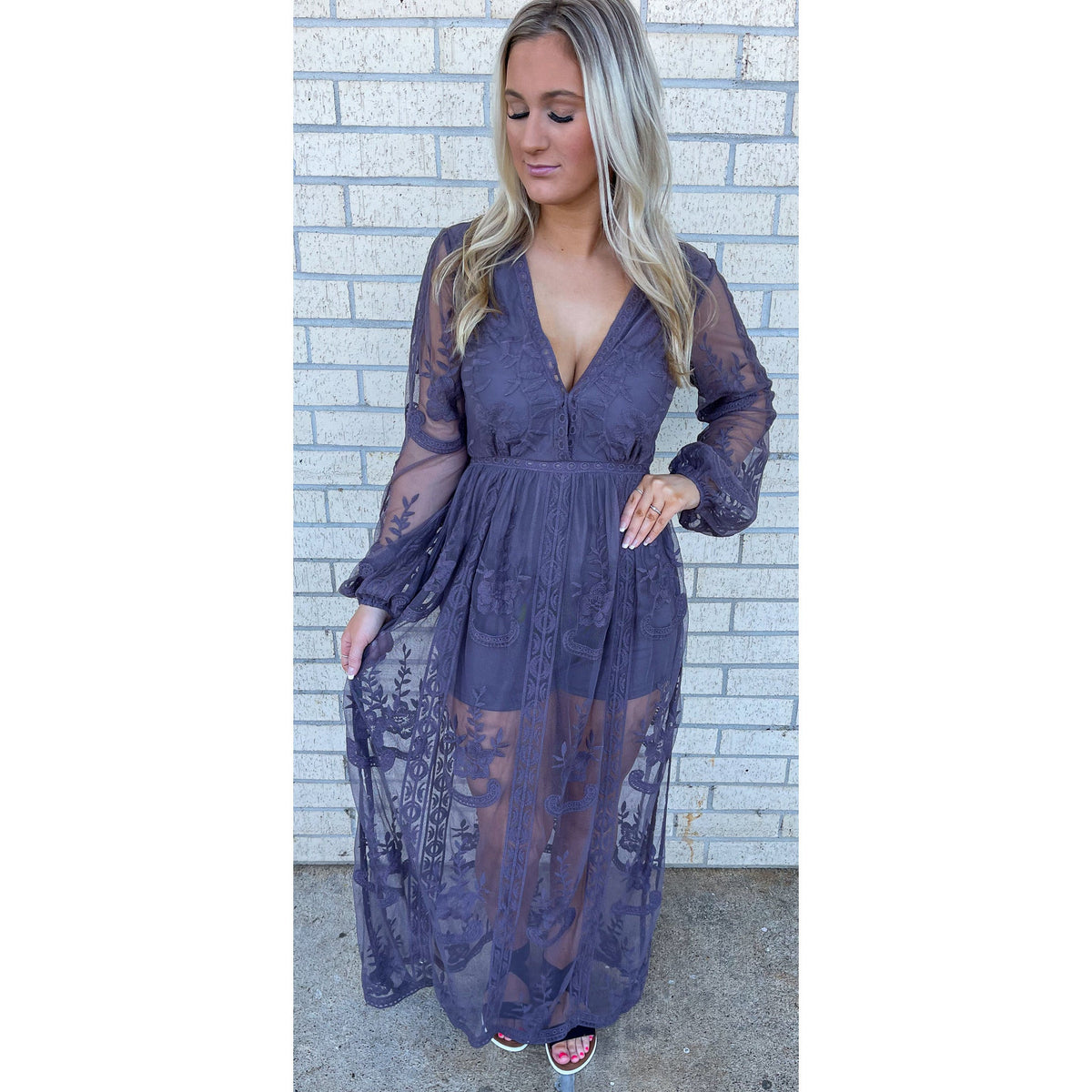 Hannah Tan Mocha Lace Dress - Wren Rae Clothing Hannah Tan Mocha Lace Dress - Wren Rae Clothing