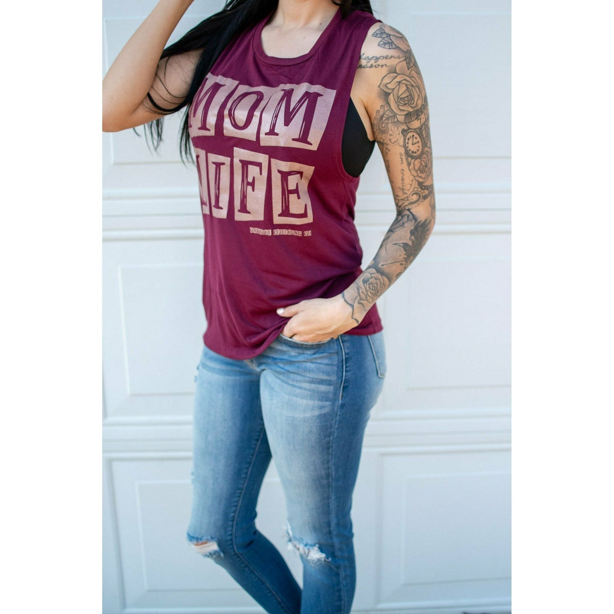 Rose gold Mom life Muscle tank (more colors)