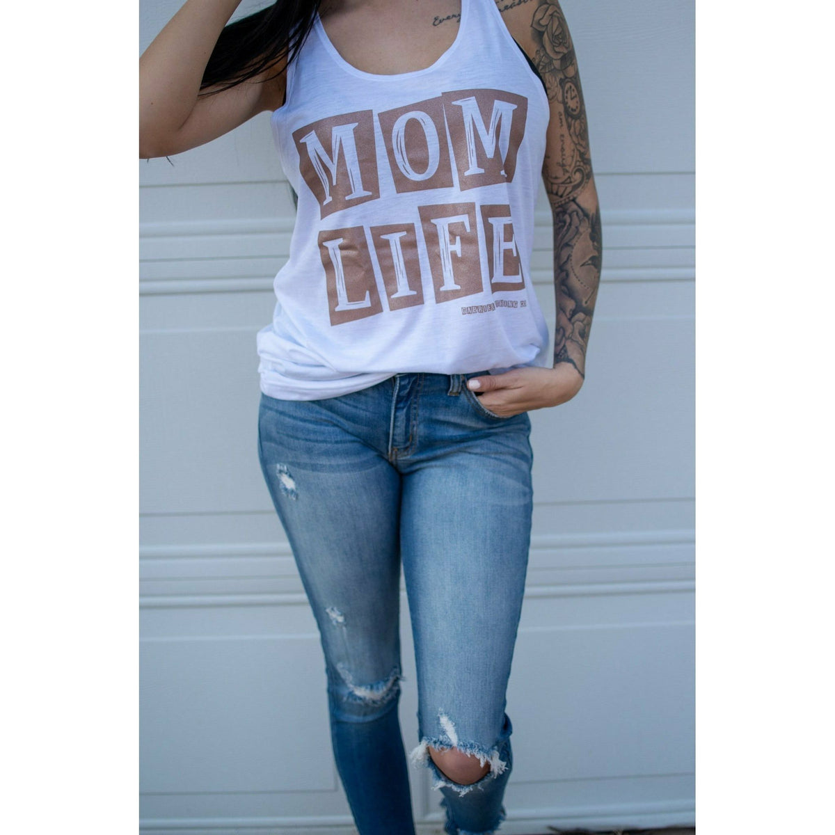 Rose gold Mom life Muscle tank (more colors)