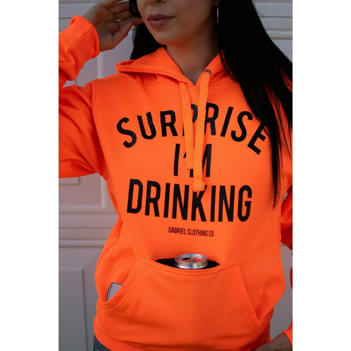 Surprise I&#39;m Drinking ( with built in koozie &amp; bottle opener) Hoodie