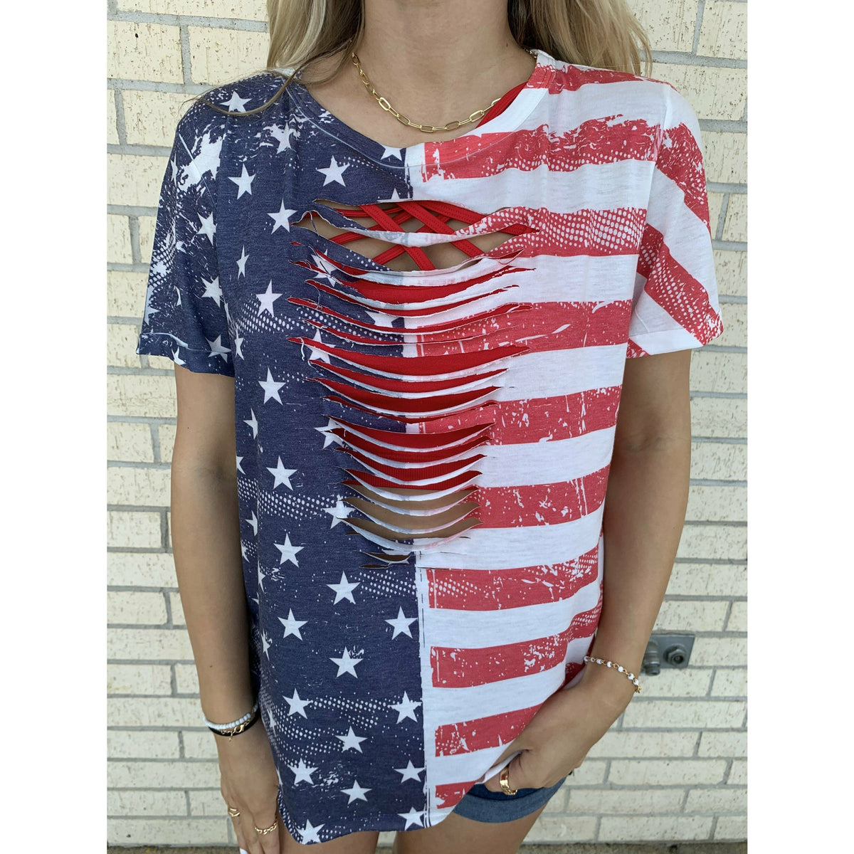 USA Flag laser cut Top