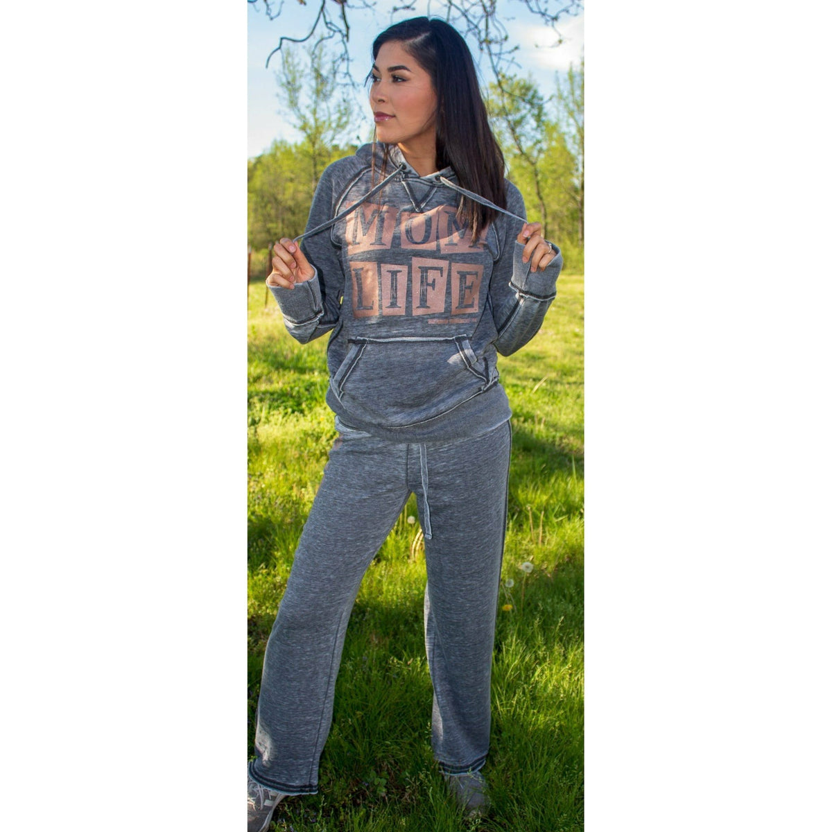 Rose gold Mom Life Hoodie &amp; Pant SET