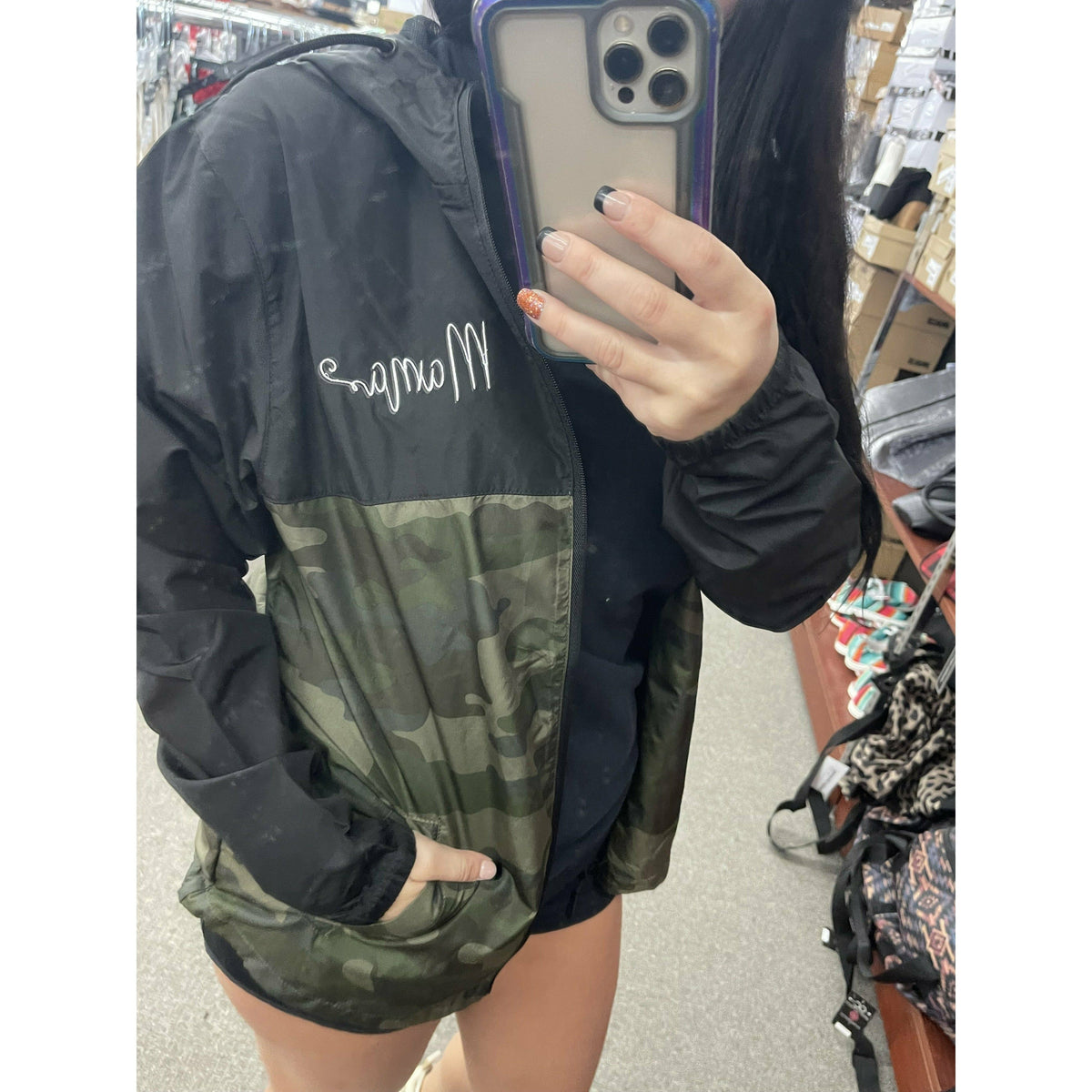 Mama Camo/Black Windbreaker jacket