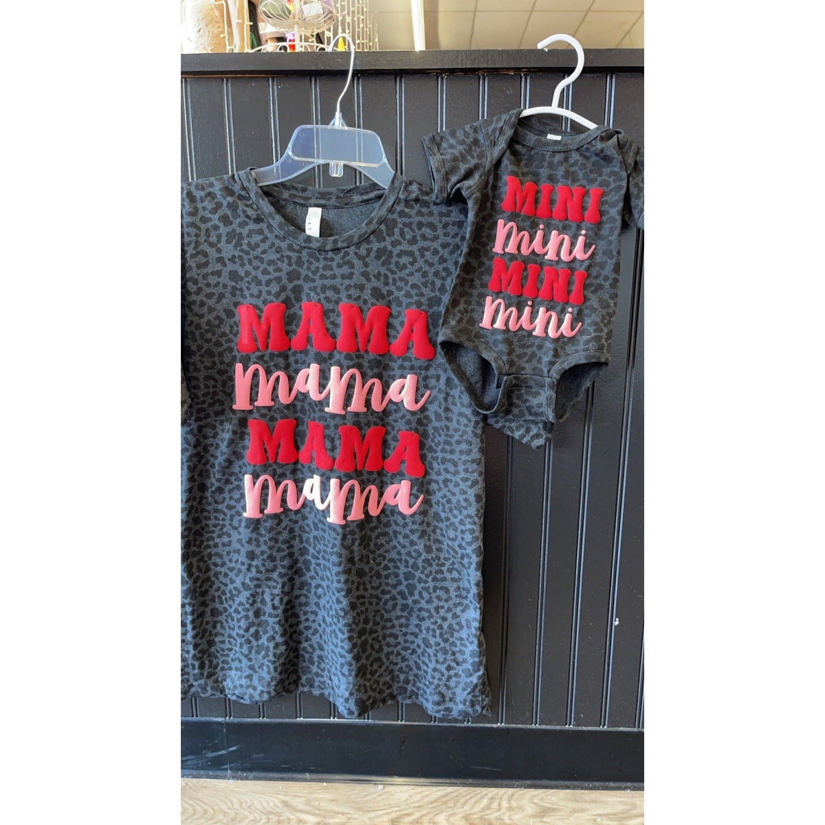 Mama or Mini Leopard Puff Print Tee  (all sizes)