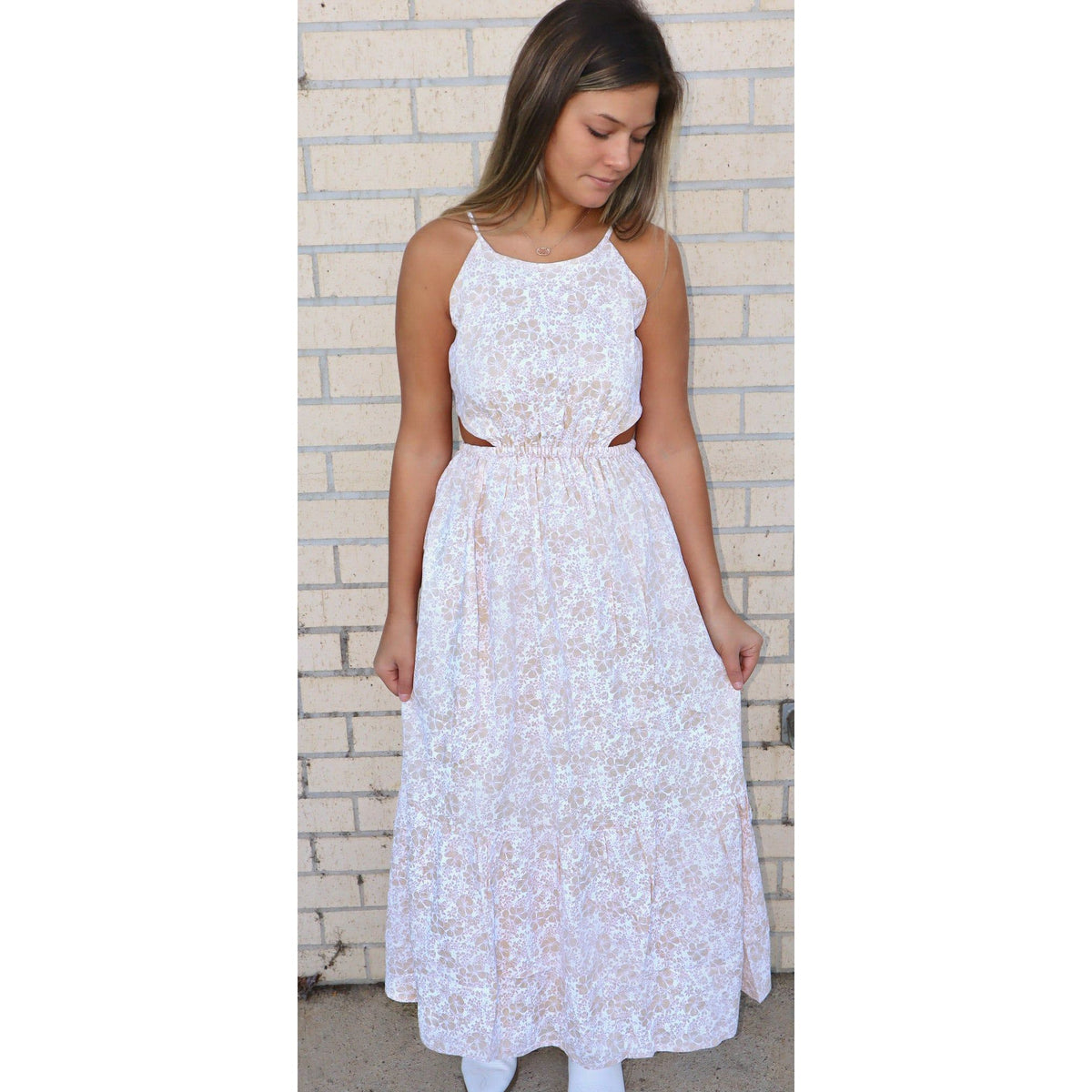 Mendi Cream Natural Bow Back Dress