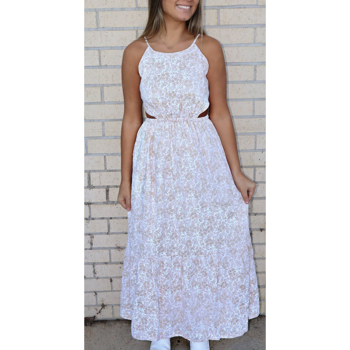 Mendi Cream Natural Bow Back Dress