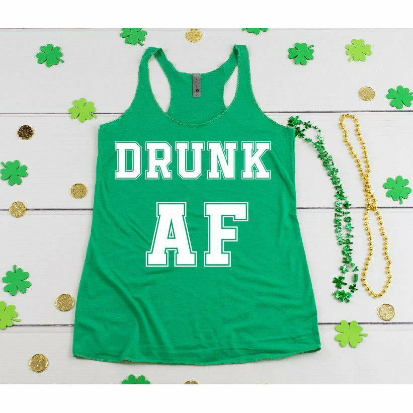 Drunk AF or Not Drunk Enough Racerback Tank (next level)