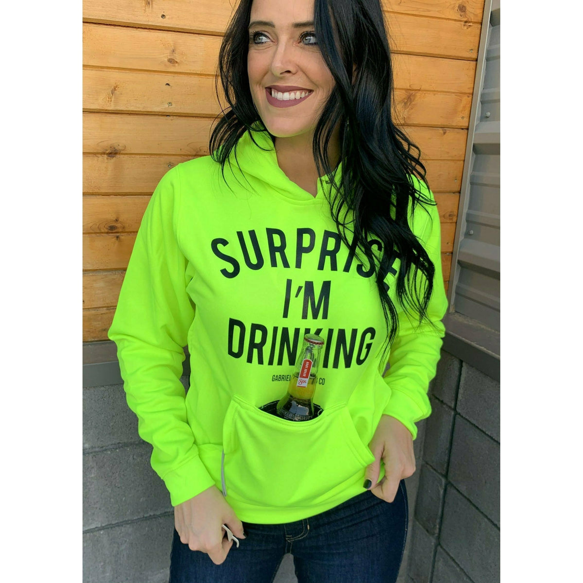 Surprise I&#39;m Drinking ( with built in koozie &amp; bottle opener) Hoodie