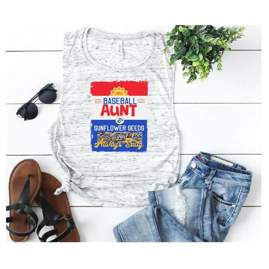 Sunflower Baseball Aunt Salty Tee/Tank