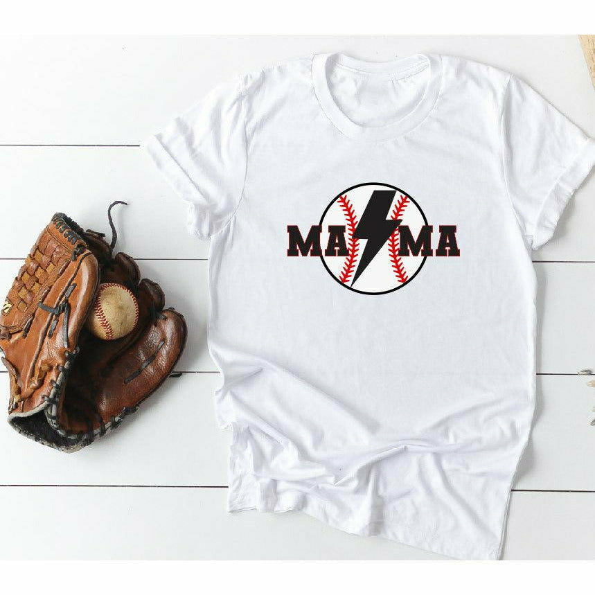 baseball bolt Mama tee or tank