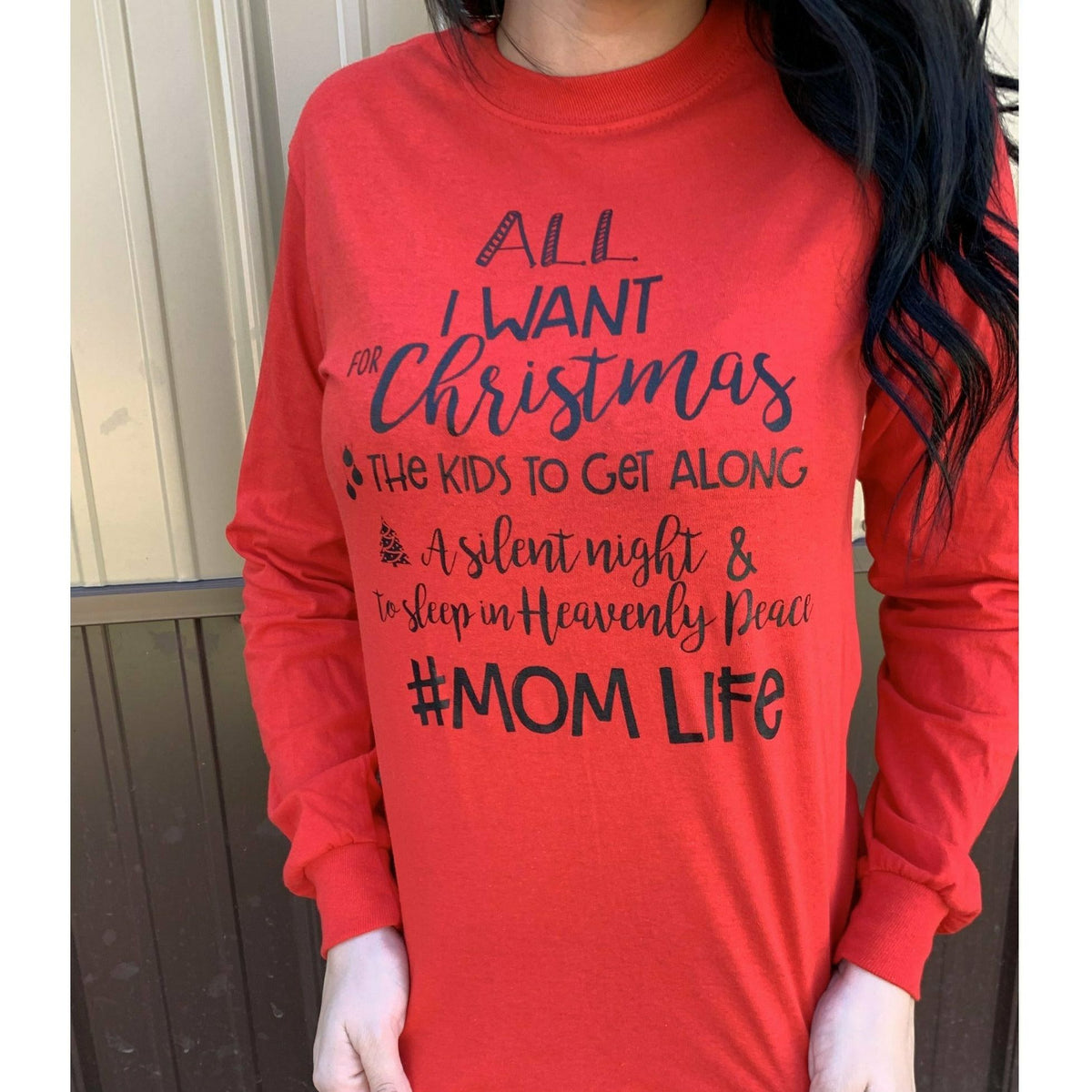 Silent Night Christmas Mom life Long Sleeve