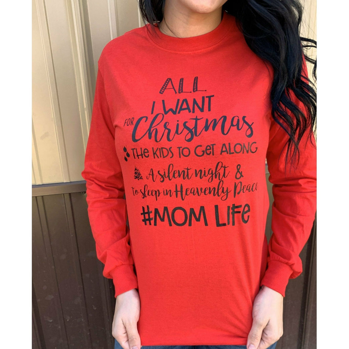 Silent Night Christmas Mom life Long Sleeve