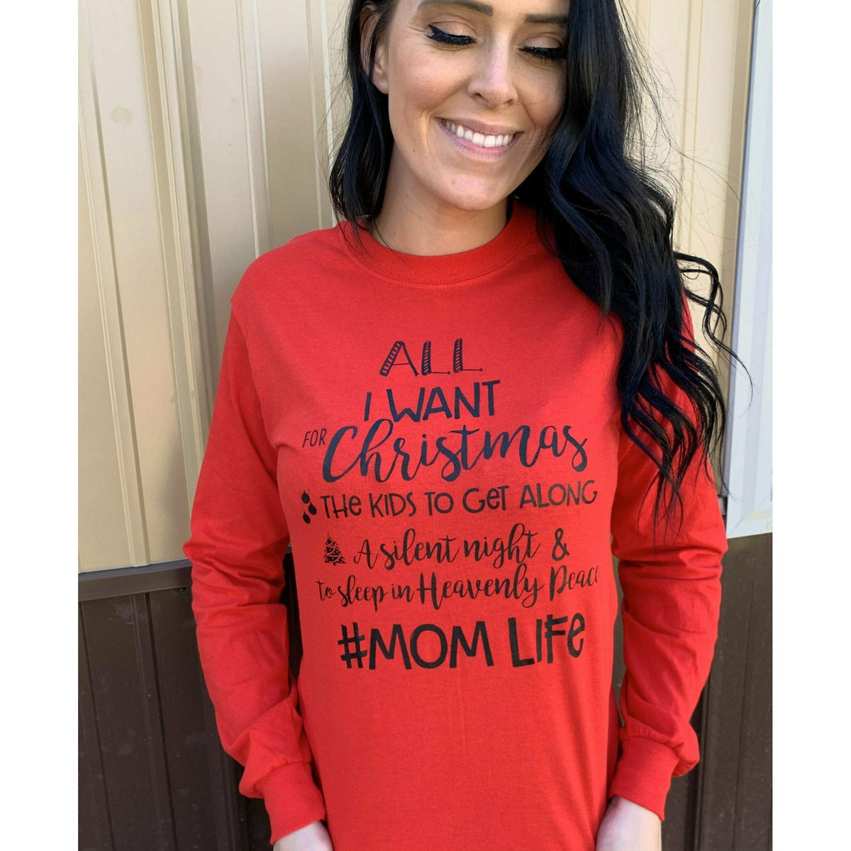 Silent Night Christmas Mom life Long Sleeve