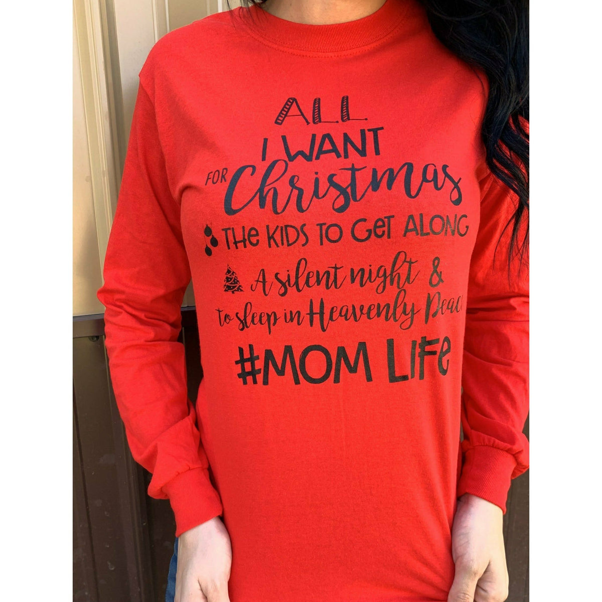 Silent Night Christmas Mom life Long Sleeve