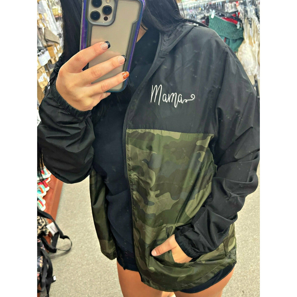 Mama Camo/Black Windbreaker jacket