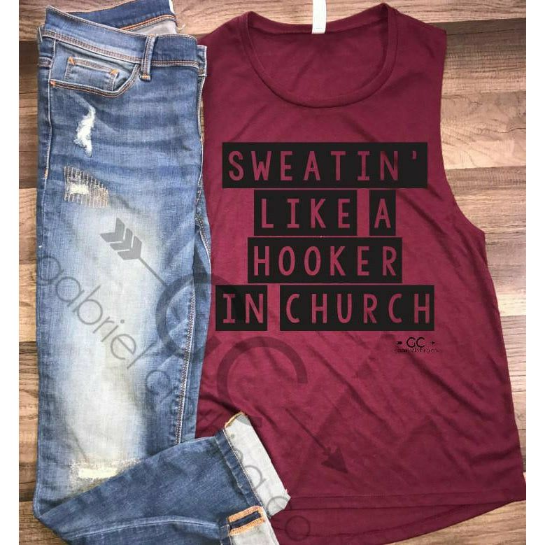 Sweatin' like a HOOKER (colors) Tank - Gabriel Clothing Company