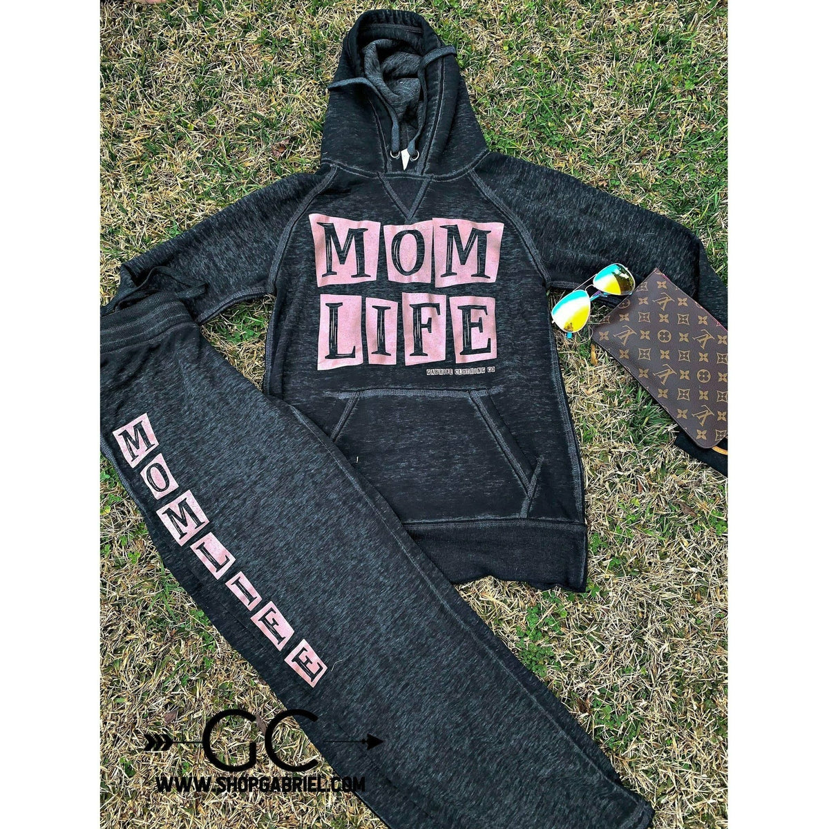 Rose gold Mom Life Hoodie &amp; Pant SET