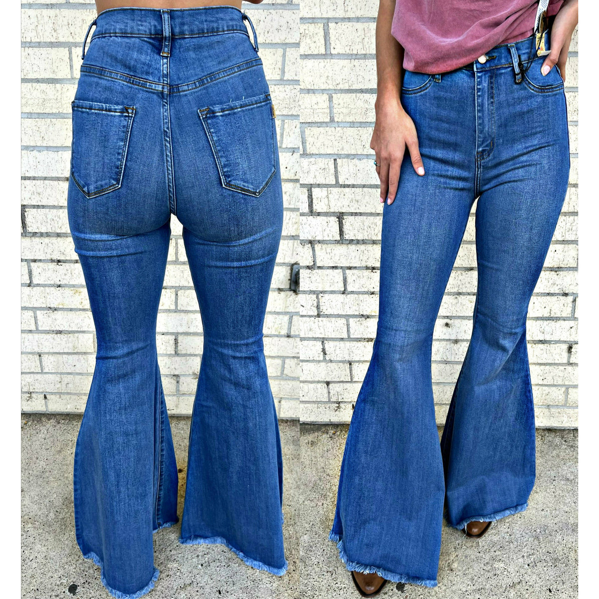 It&#39;s a Vibe Blue Flare Jeans (no holes)