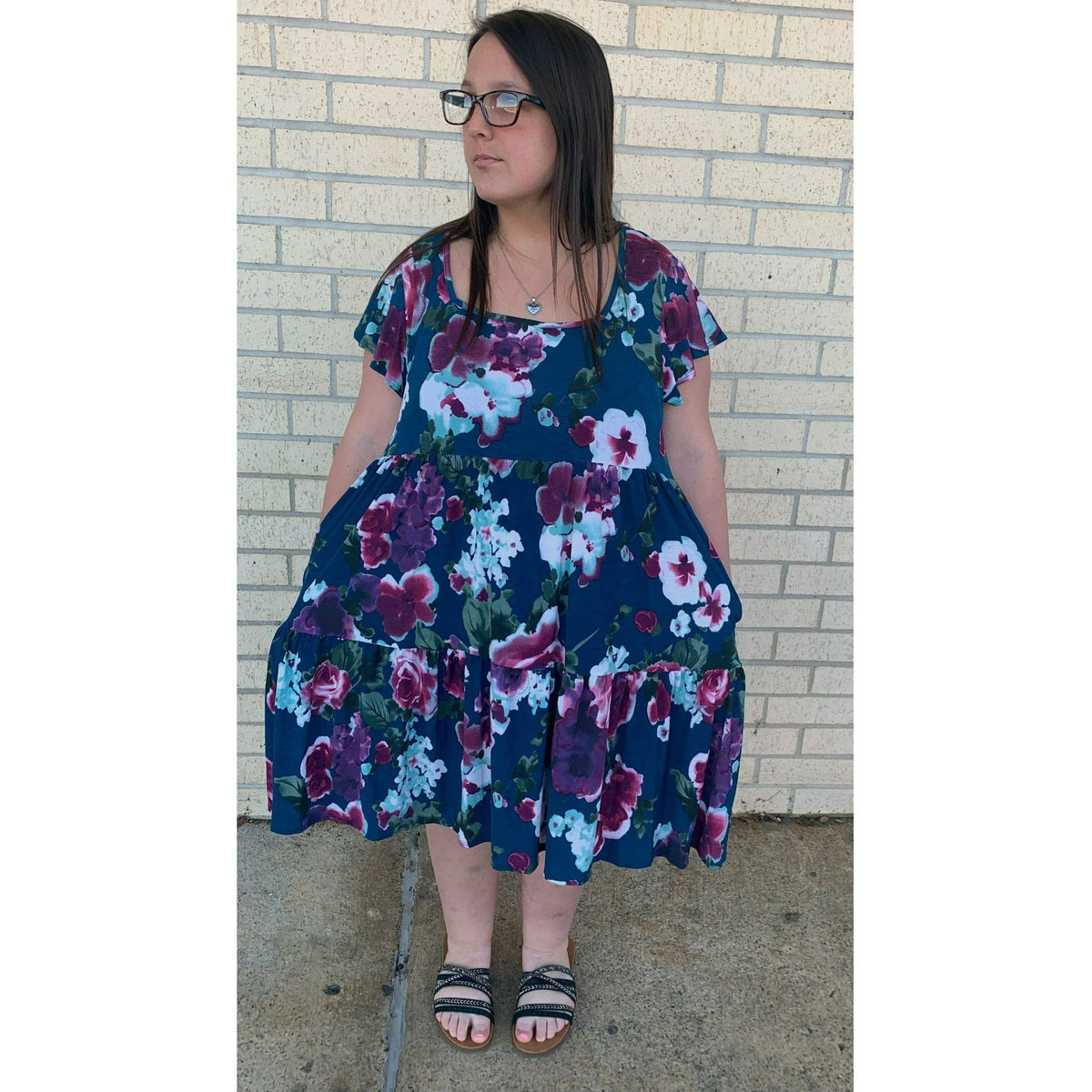 Rachel Flutter Sleeve Floral Dress